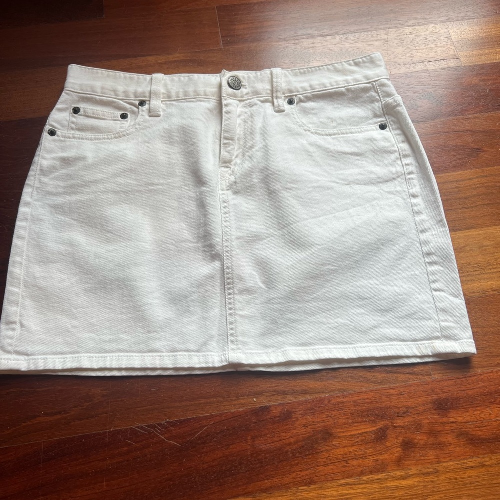 J. Crew White Denim Skirt